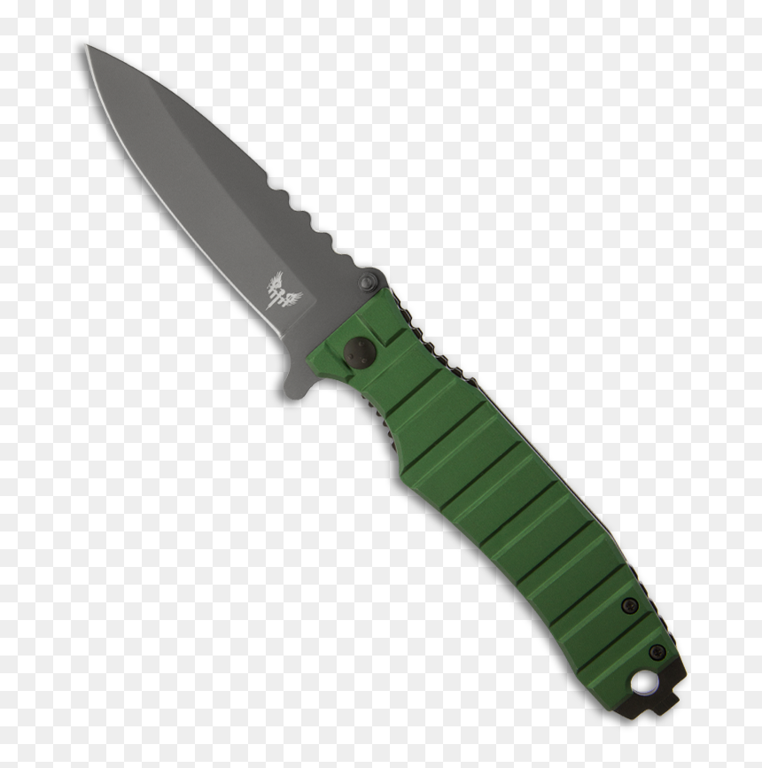 Combat Ready Knives Green Bomber Spring Assisted Knife - Utility Knife, HD Png Download - combat knife png