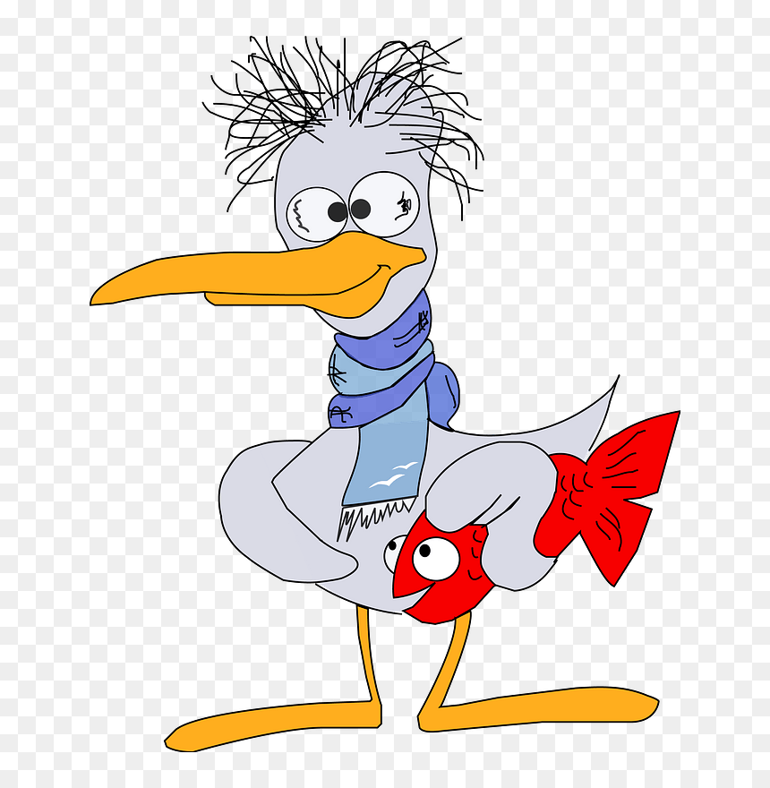 Seagull With Fish Clipart - Happy New Year Best Friend Funny, HD Png Download - fish clipart png