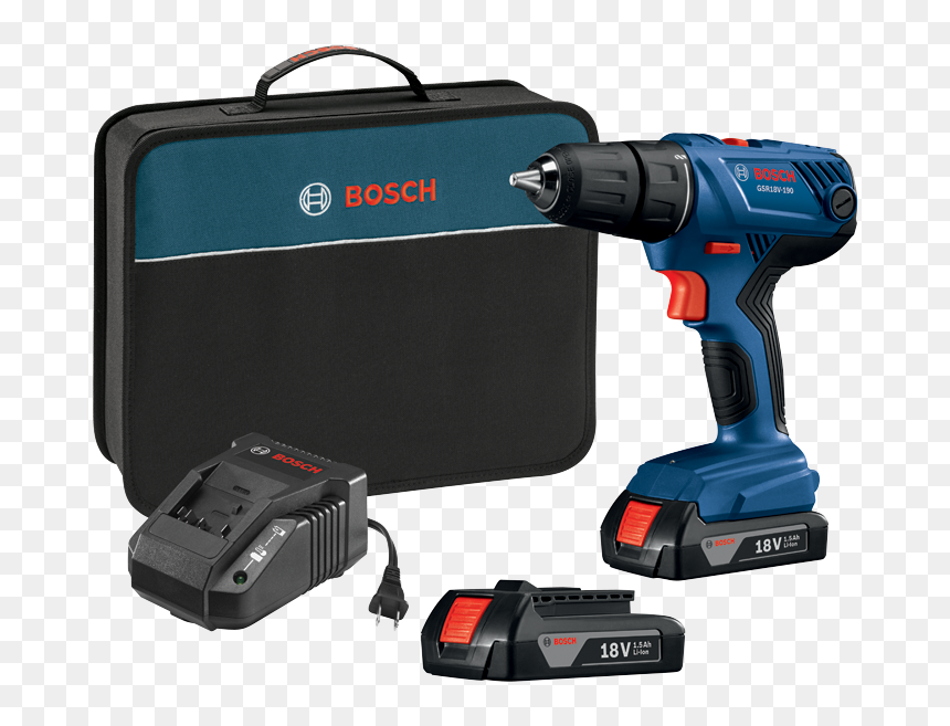 Gsr18v-190b22 18 V Compact 1/2 In - Bosch Drill Battery, HD Png Download - drill png