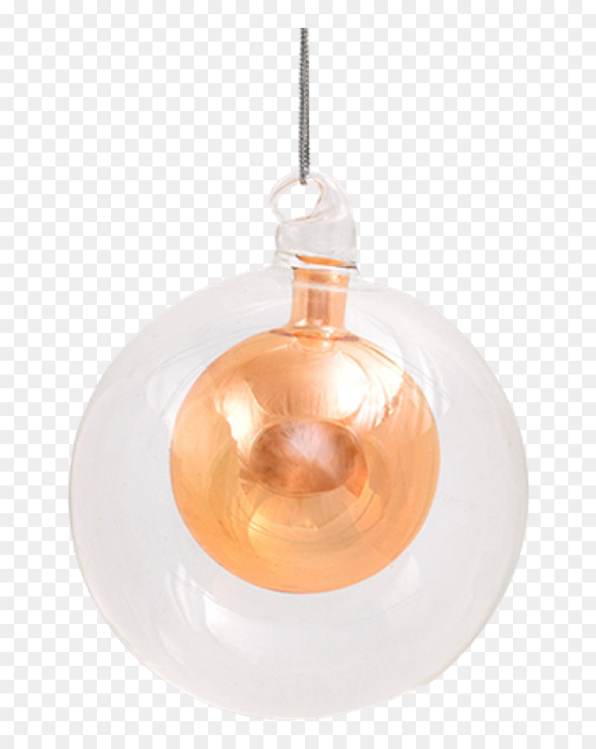 Christmas Balls Clear/gold M - Incandescent Light Bulb, HD Png Download - christmas bulb png
