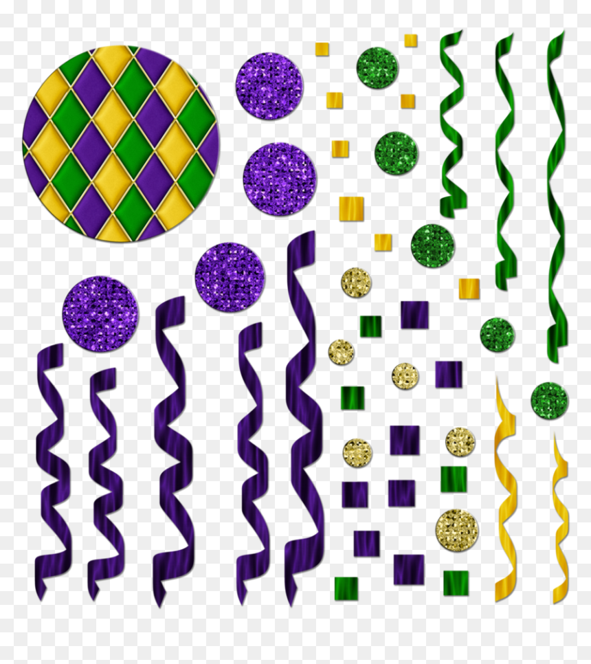 Mardi Gras Streamers Png, Transparent Png - confeti png