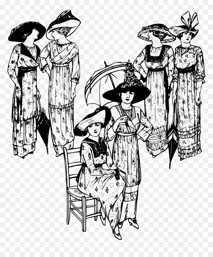 Six Ladies In Hats Clip Arts, HD Png Download - hats png