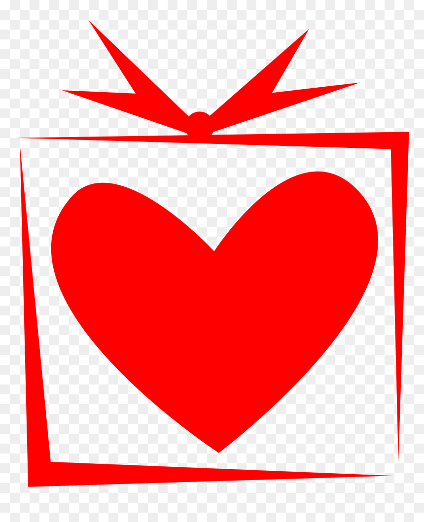 Heart Box Clip Arts - Heart In A Box Clipart, HD Png Download - red box png