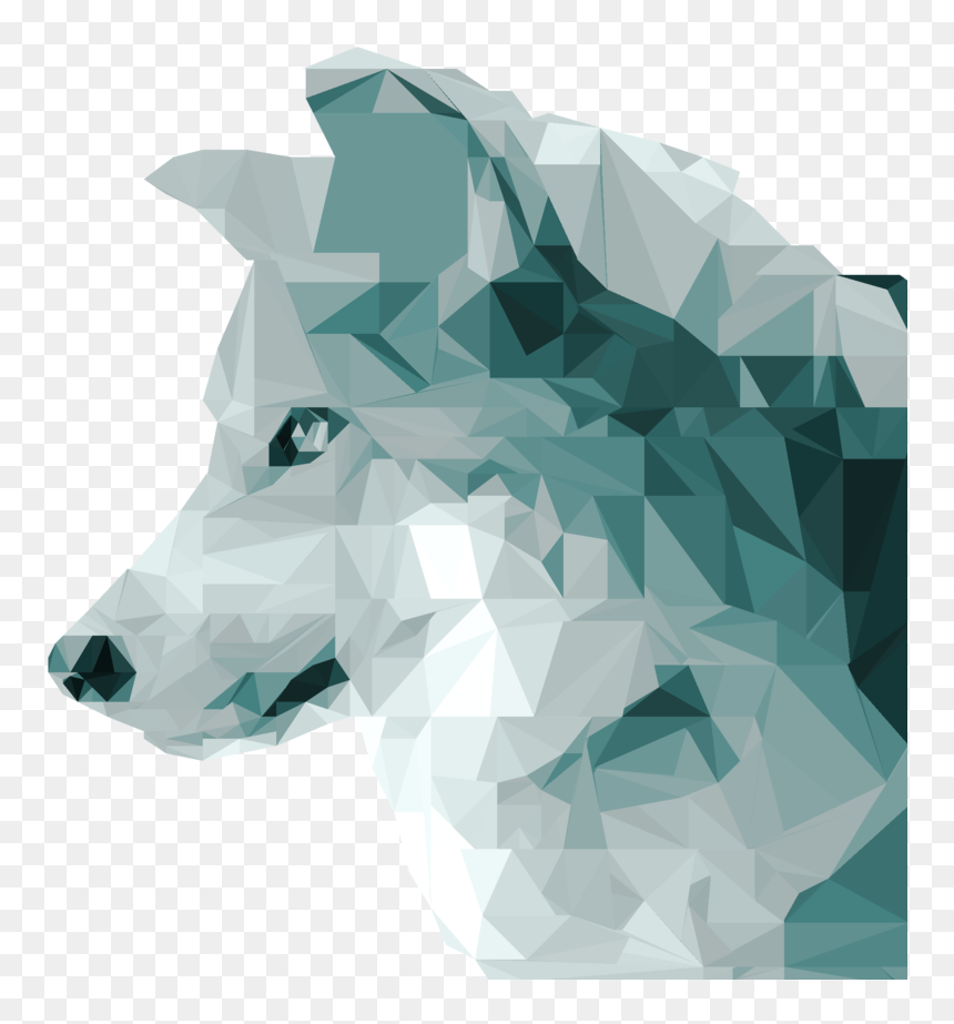 Low Polygon Iced Wolf By Mxrrrr-dbc180q - Low Poly Animal Wolf, HD Png Download - polygon png