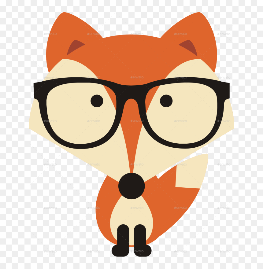 Glasses Clipart Fox - Fox Glasses Clipart, HD Png Download - cartoon glasses png