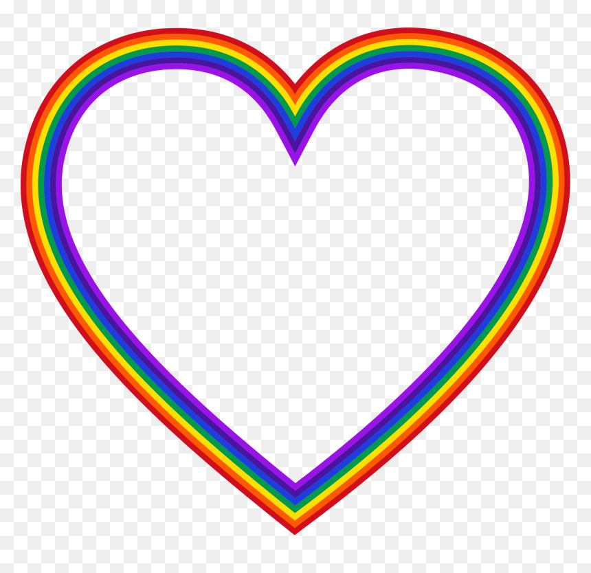 Heart Clip Art Clipart - Transparent Background Rainbow Heart Png, Png Download - rainbow heart png