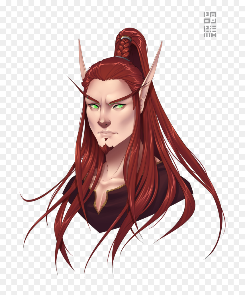 Eligoon By Paolapieretti Warcraft 3, World Of Warcraft, - Blood Elf Male Drawing, HD Png Download - red hair png