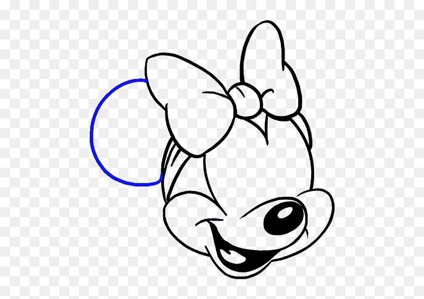 How To Draw Minnie Mouse - Baby Minnie Mouse Drawing, HD Png Download - baby minnie mouse png