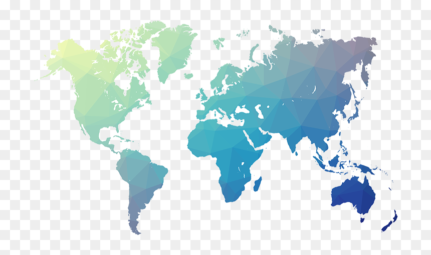 World Map Polygon Gradient - World Map Gradient Png, Transparent Png - polygon png