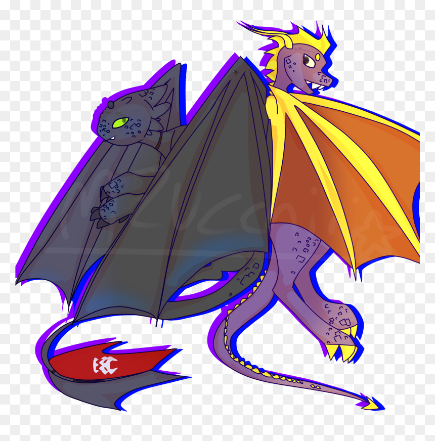 Fan Artmy Friend Did Some Spyro/how To Train Your Dragon - Dragones Spyro Fanart, HD Png Download - spyro the dragon png