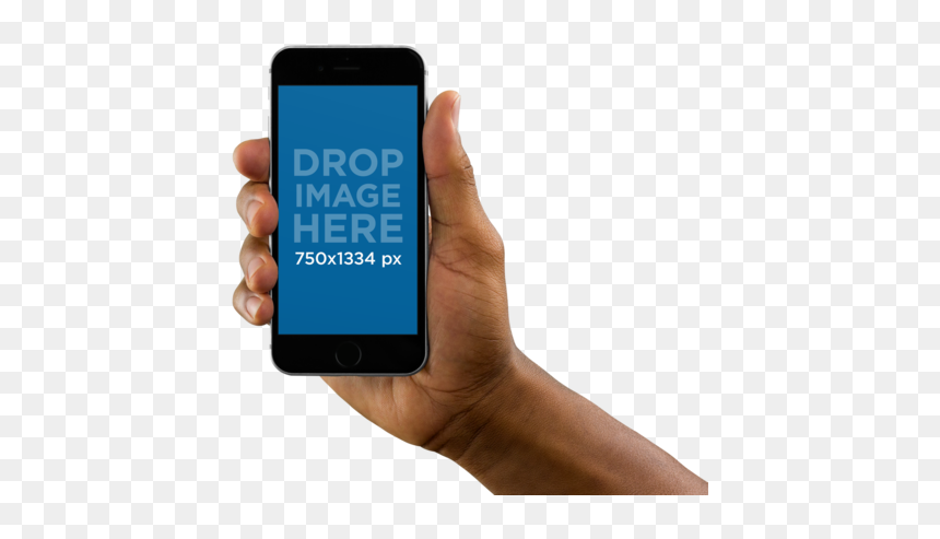 Iphone 6 Png Mockup Template, Man Holding Black - Foursquare Check In Here, Transparent Png - iphone template png