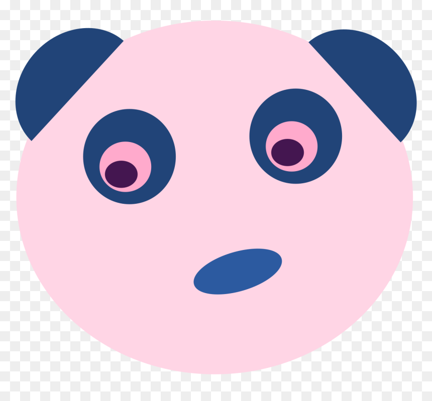 Blue Panda Face Clip Arts - Rosto Rosa De Urso, HD Png Download - panda face png
