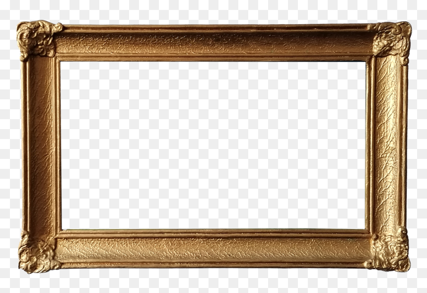 Gold Picture Frame 3 - Marco De Madera Antiguo, HD Png Download - metal frame png