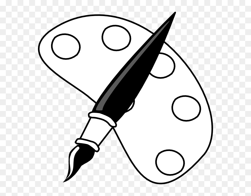 Paint Palette Clip Art At Clker - Painting Clipart Png Black And White, Transparent Png - white paint png