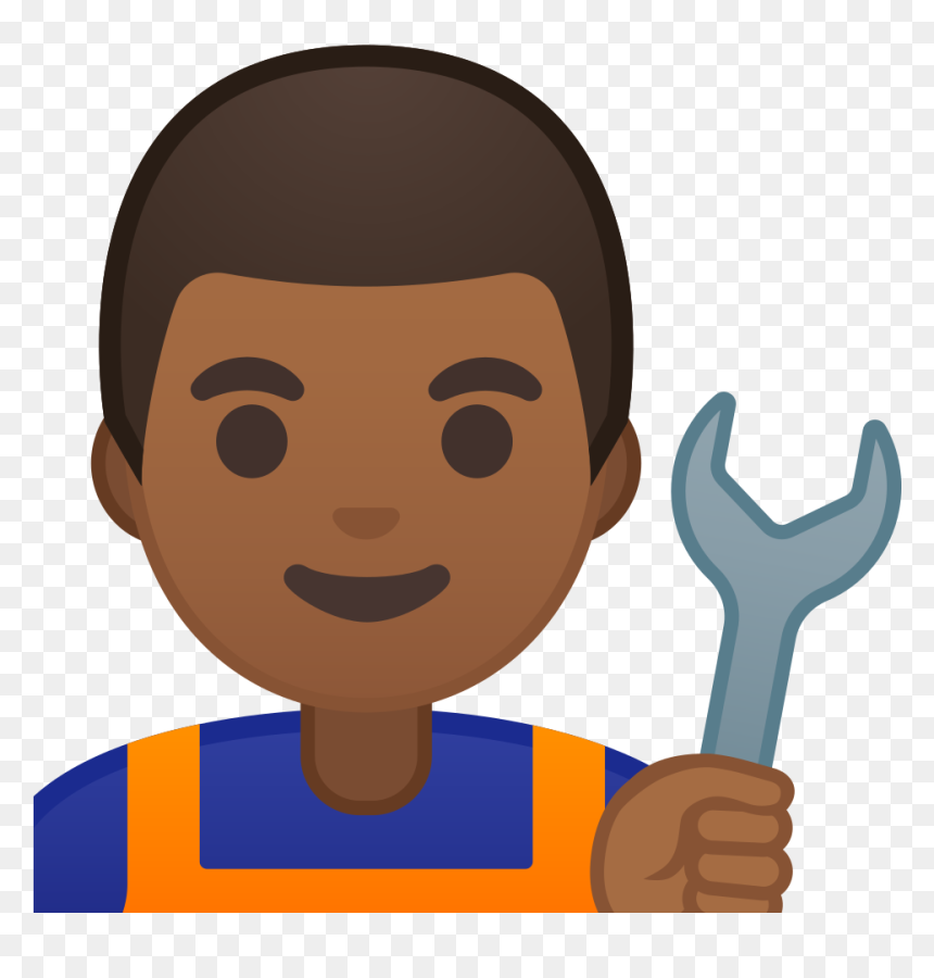Man Mechanic Medium Dark Skin Tone Icon - Emoji Mecanico, HD Png Download - mechanic png