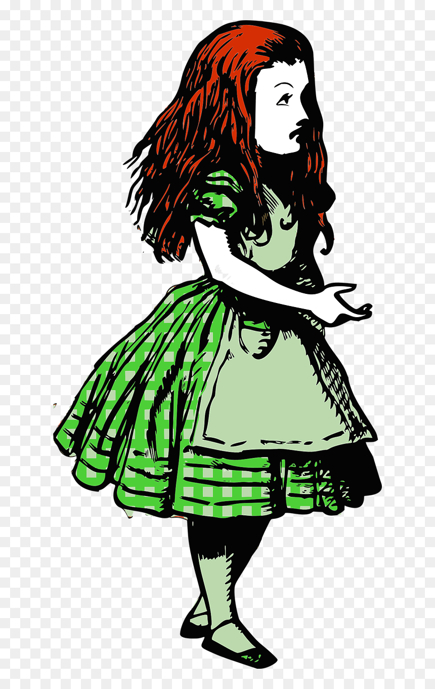 Silhouette Alice In Wonderland Png, Transparent Png - red hair png