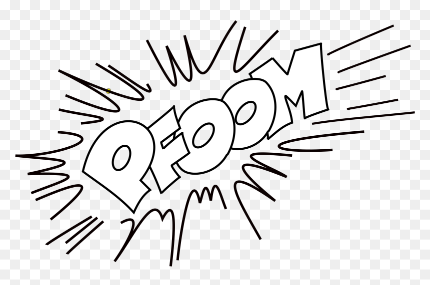 Transparent Comic Explosion Png - Onomatopoeia Black And White, Png Download - comic explosion png