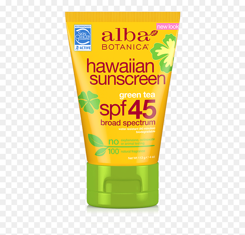 Alba Botanica Hawaiian Green Tea Sunscreen Spf 45 Veganstore - Sunscreen, HD Png Download - sunscreen png