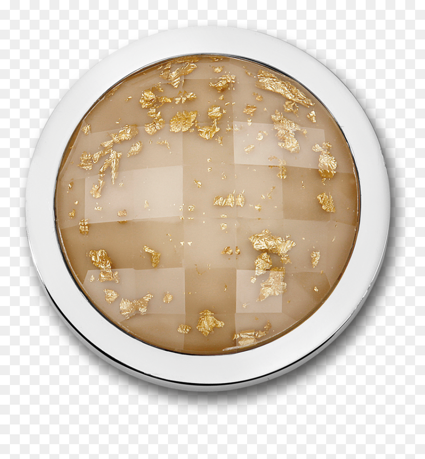 Luna Champagne Stainless Steel Disc With Gold Flakes - Circle, HD Png Download - gold flakes png