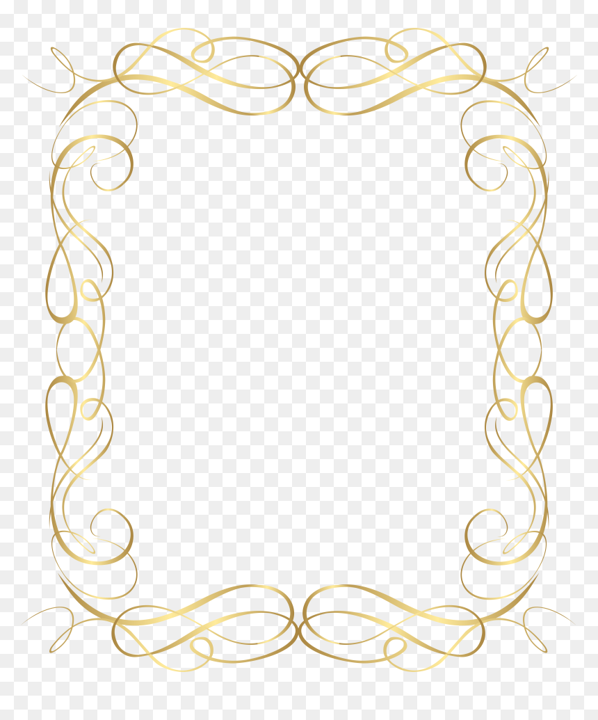 Border Frame Gold Png Transparent Clip Art Image​, Png Download - metal border png