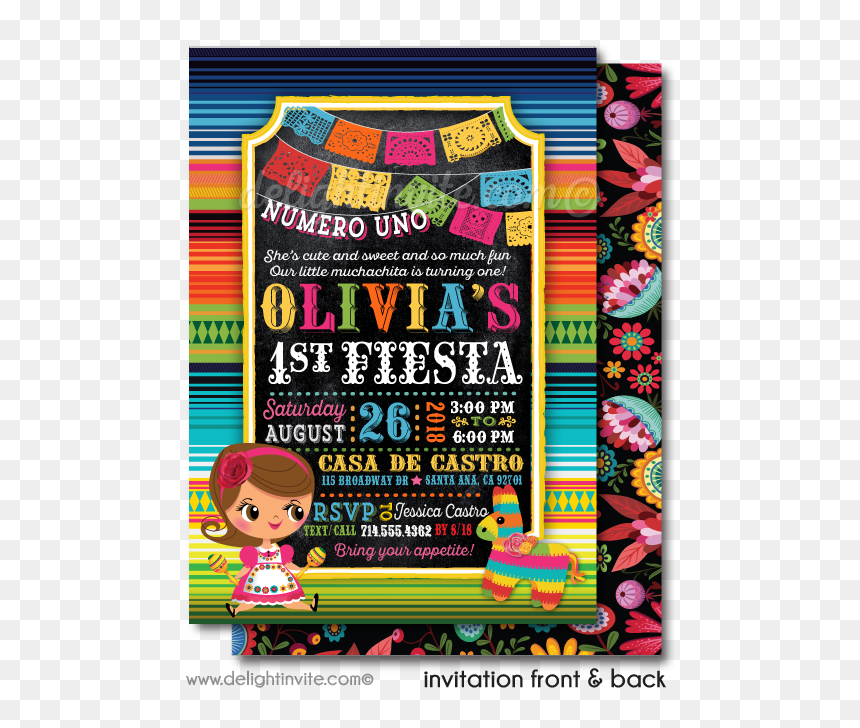 Mexican Fiesta Birthday Invitation, HD Png Download - papel picado png