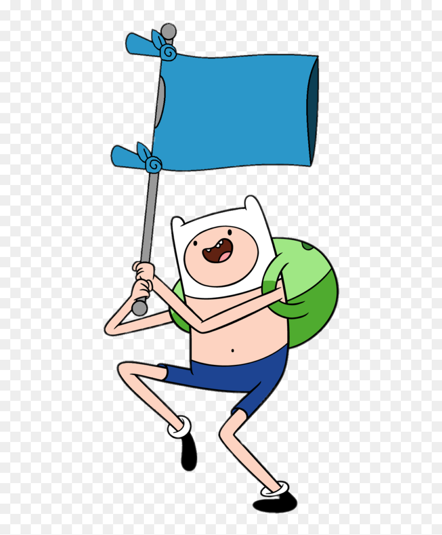 Adventure Time Finn Holding T-shirt Flag - Adventure Time Finn Png, Transparent Png - flag.png