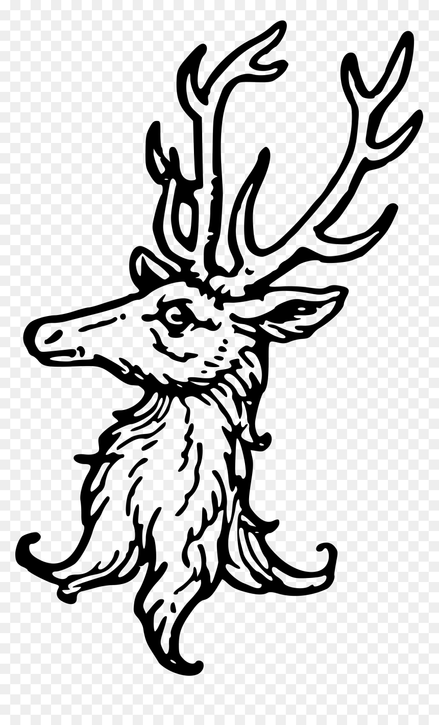 Stag Head Png - Deer Head Coat Of Arms, Transparent Png - deer skull png