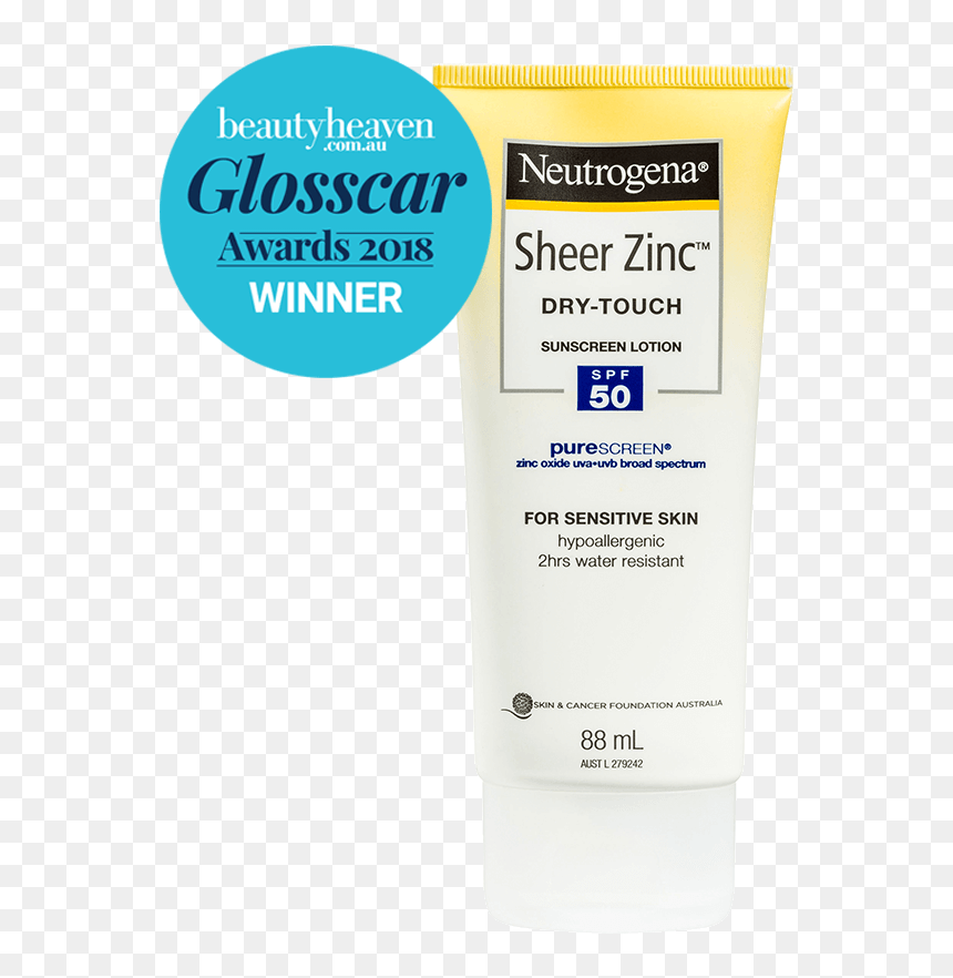 Sheer Zinc Body Sunscreen Lotion Award - Neutrogena Zinc Baby Sunscreen, HD Png Download - sunscreen png