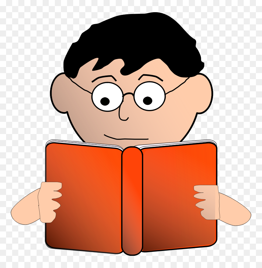 Reading Man With Glasses Png Clip Arts - Reading Clip Art, Transparent Png - cartoon glasses png