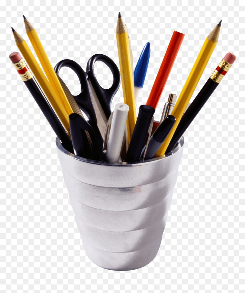 Office Supplies Pot Clip Arts - Pens And Pencils Png, Transparent Png - art supplies png