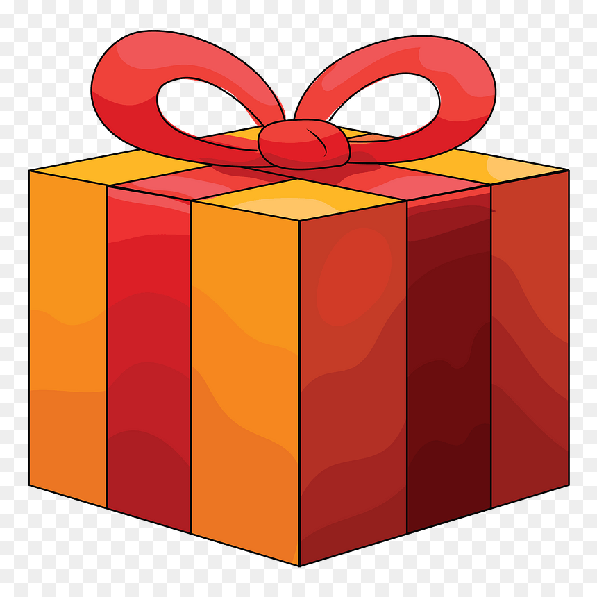 Orange Gift Box With Red Ribbon Clipart - Коробка Клипарт, HD Png Download - red box png