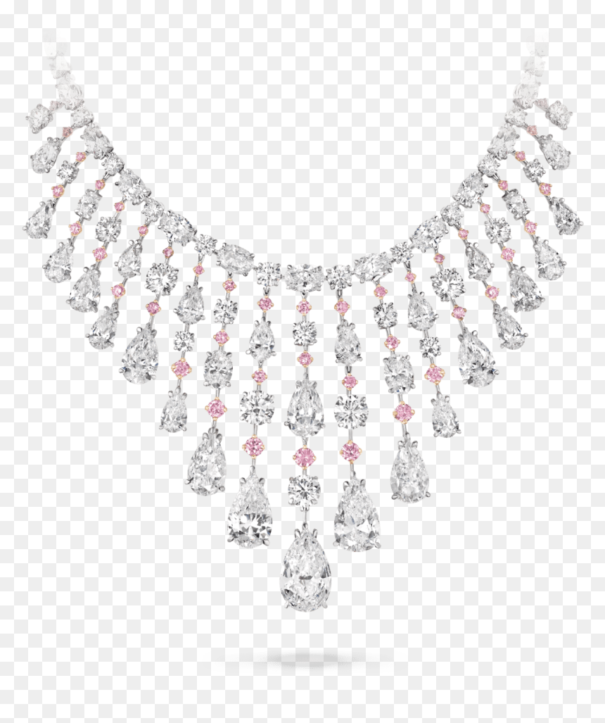 10 41 057 Ps Oval Wht Diam Pink Neck Crop Copy Gradient - Necklace, HD Png Download - white oval png