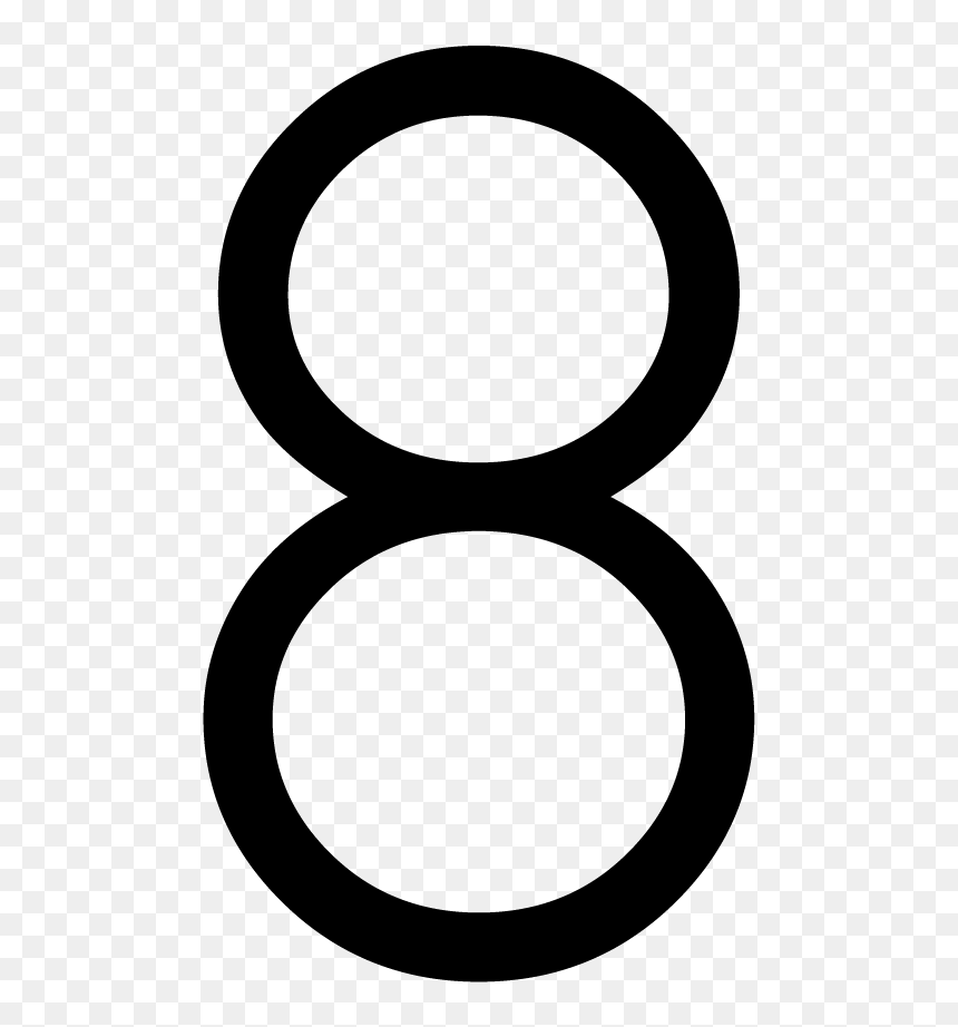 Number 8 Black And White - Circle, HD Png Download - white oval png