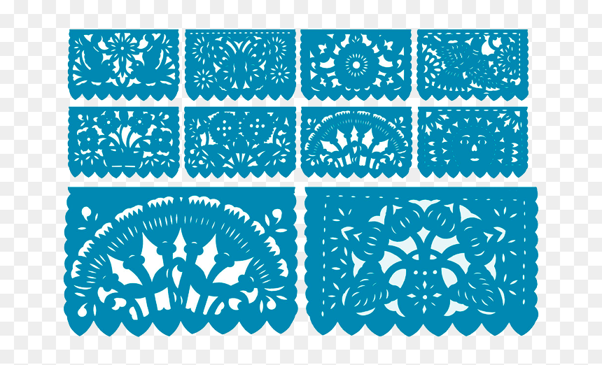 Papel Picado Azul Celeste - Pink Papel Picado, HD Png Download - papel picado png