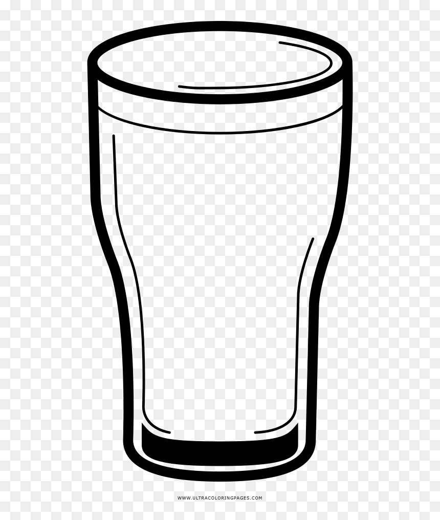 Pint Glass Beer Drawing Table-glass - Pint Glass Drawing, HD Png Download - beer glass png