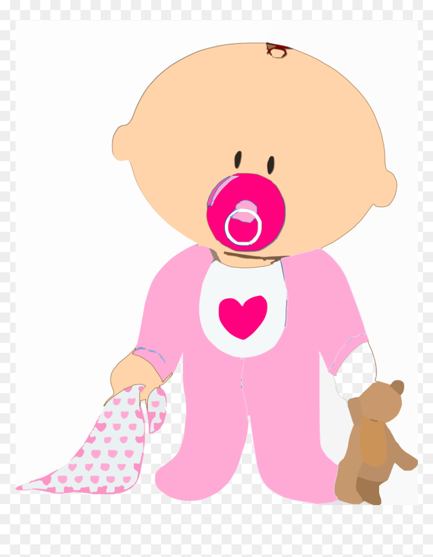 Baby With Pacifier Clip Art, HD Png Download - baby girl png