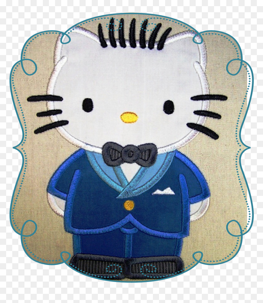 Hello Kitty Father Applique Machine Embroidery Design - Appliqué, HD Png Download - embroidery png