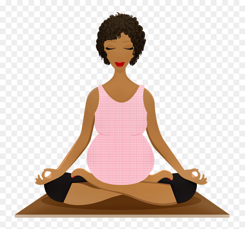 Pregnant Woman In Lotus Position Meditation Clipart - Samadhi Yoga, HD Png Download - meditation png