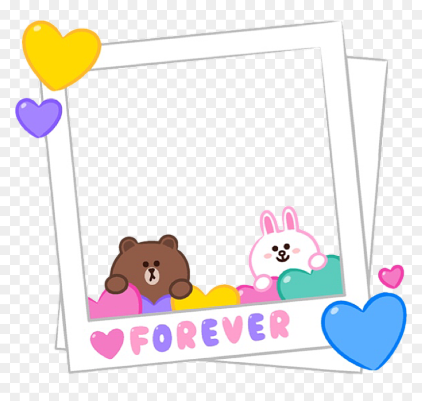 #cute #line #cony #brown #love #frame #polaroid - Cony And Brown Love Cute, HD Png Download - gothic frame png