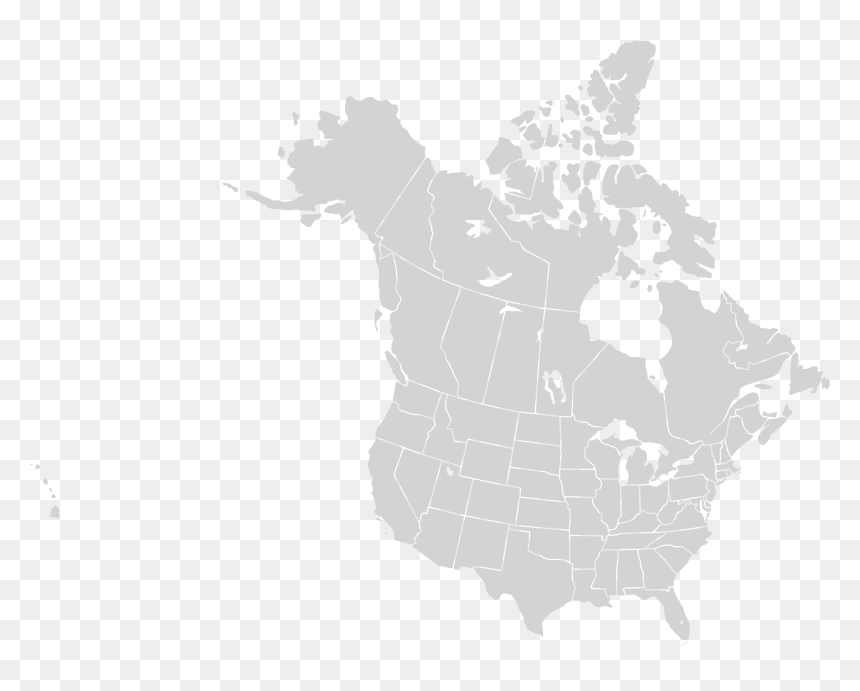 Map Of North America Subdivisions, HD Png Download - us map outline png