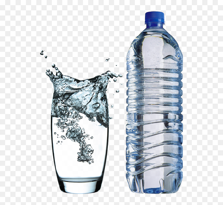 Flasche Wasser Mit Glas, HD Png Download - water glass png