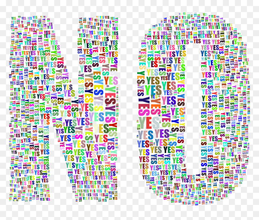 Yes And No Typography 2 Prismatic Clip Arts - Typography Yes In No, HD Png Download - yes png