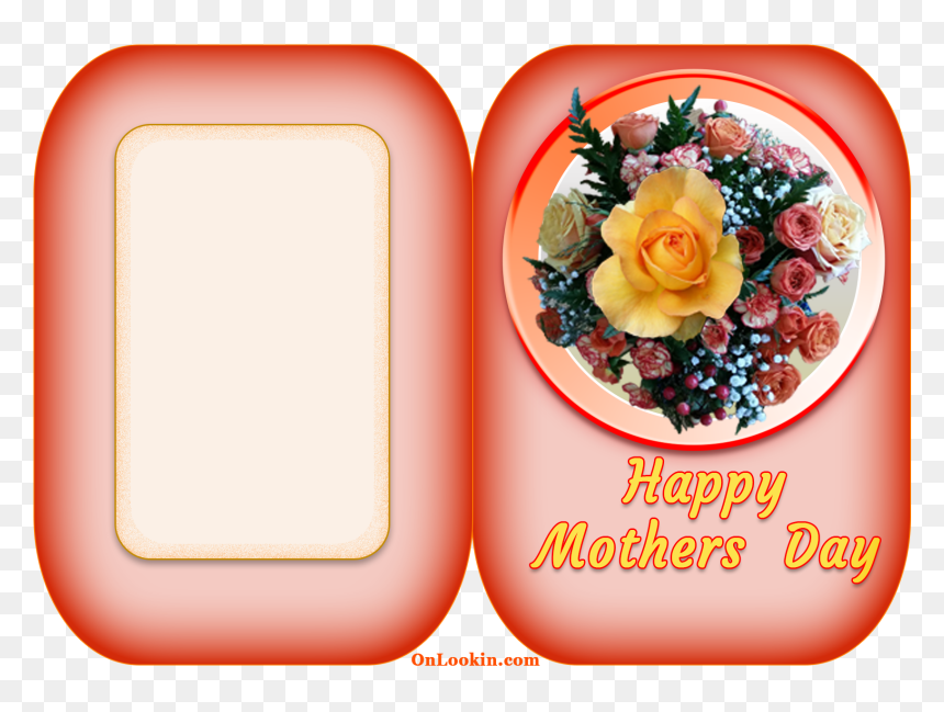 Happy Mothers Day Apricot Rose Flower A4 Card - Mother's Day, HD Png Download - happy mother's day png