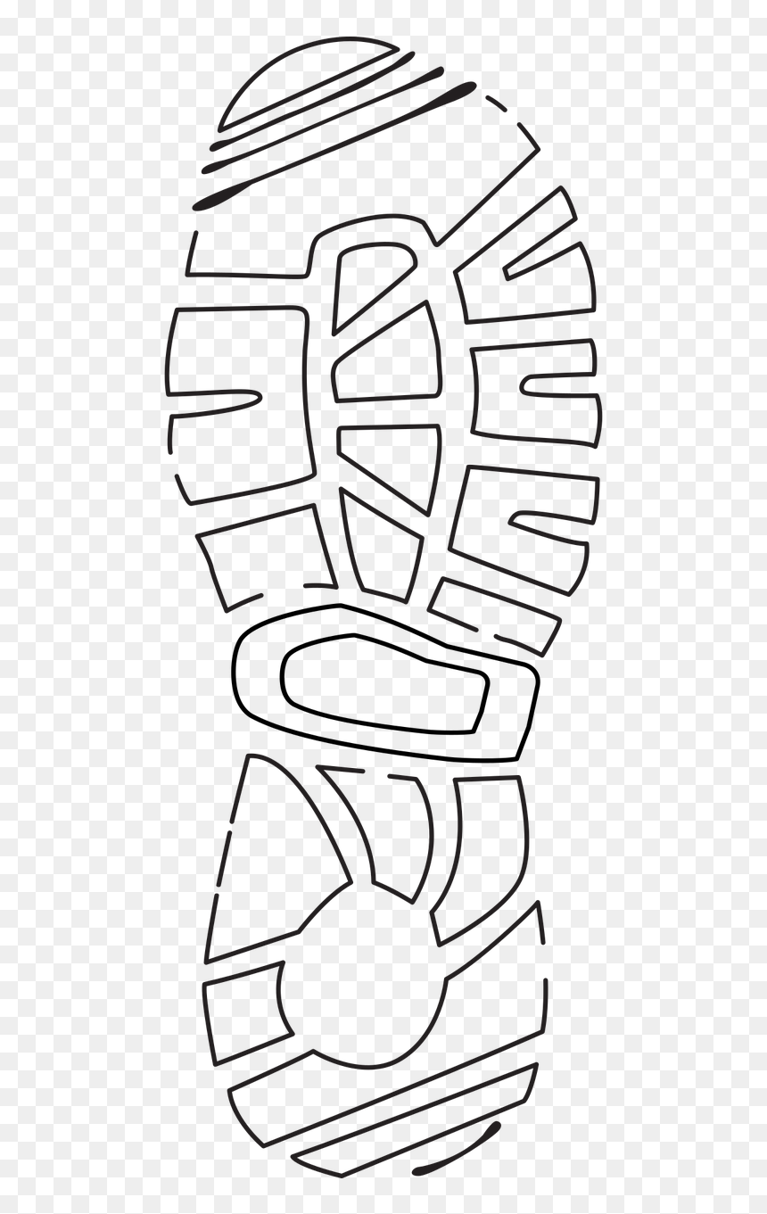 Line Art, HD Png Download - shoe print png