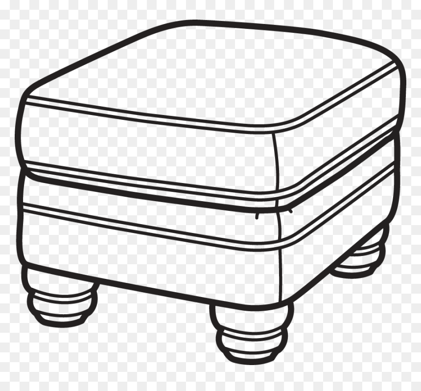 Bay Bridge Fabric Ottoman Without Nailhead Trim - Ottoman Clipart, HD Png Download - nail head png