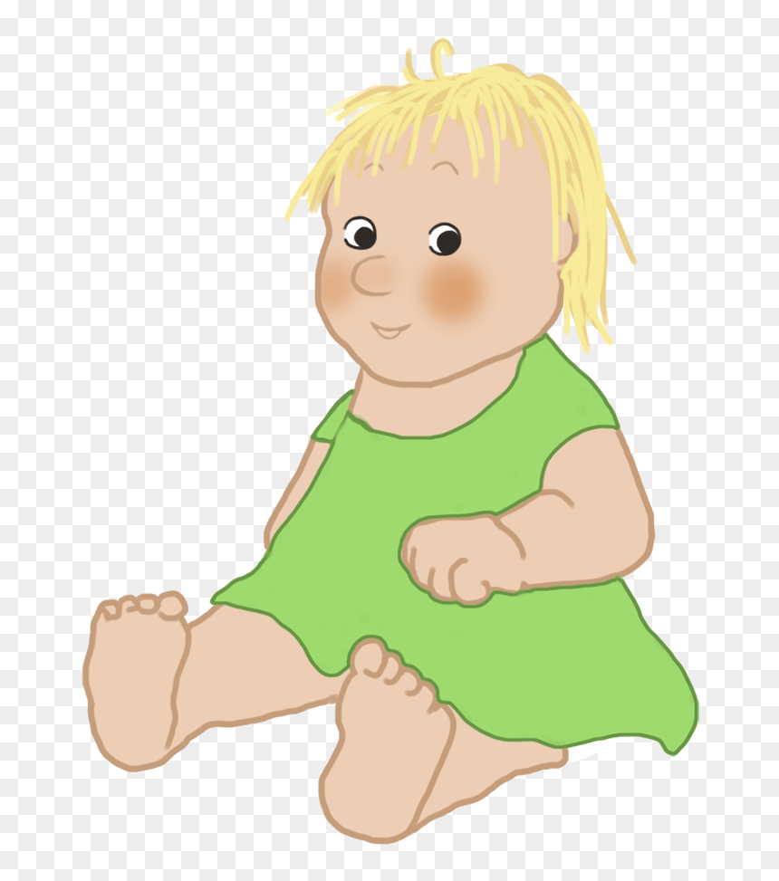 Baby Clipart Cute In Green - Cartoon, HD Png Download - baby girl png