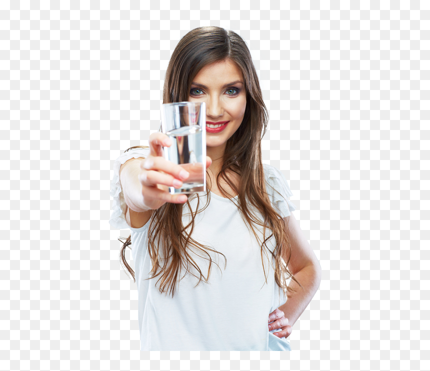 Girl With Water Glass Png, Transparent Png - water glass png