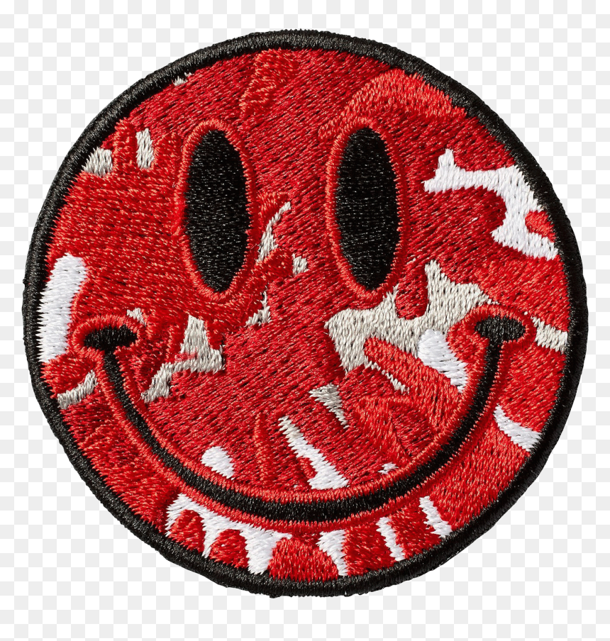 Red Tie Dye Smiley Face Sticker Patch , Png Download, Transparent Png - red tie png