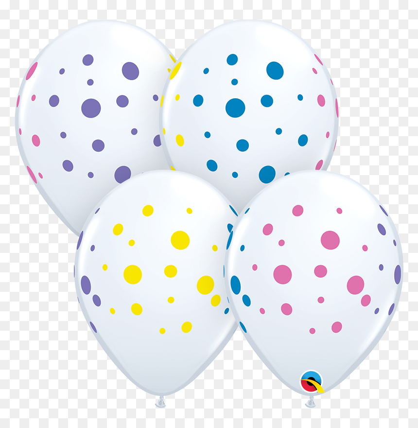 Balloon, HD Png Download - white polka dots png