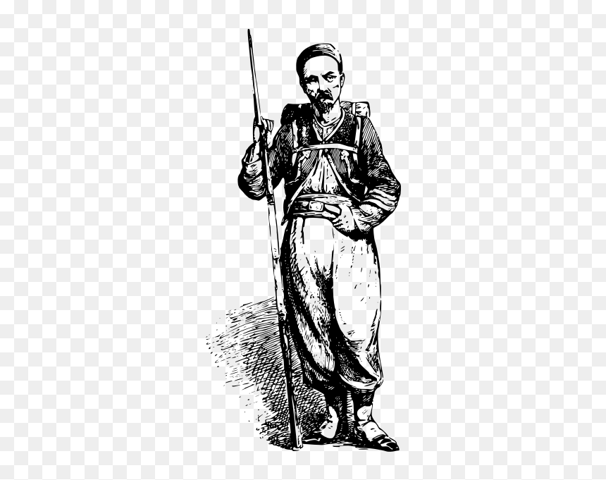 Vector Drawing Of Man Standing In French Light Infantry - Infantry, HD Png Download - man standing png